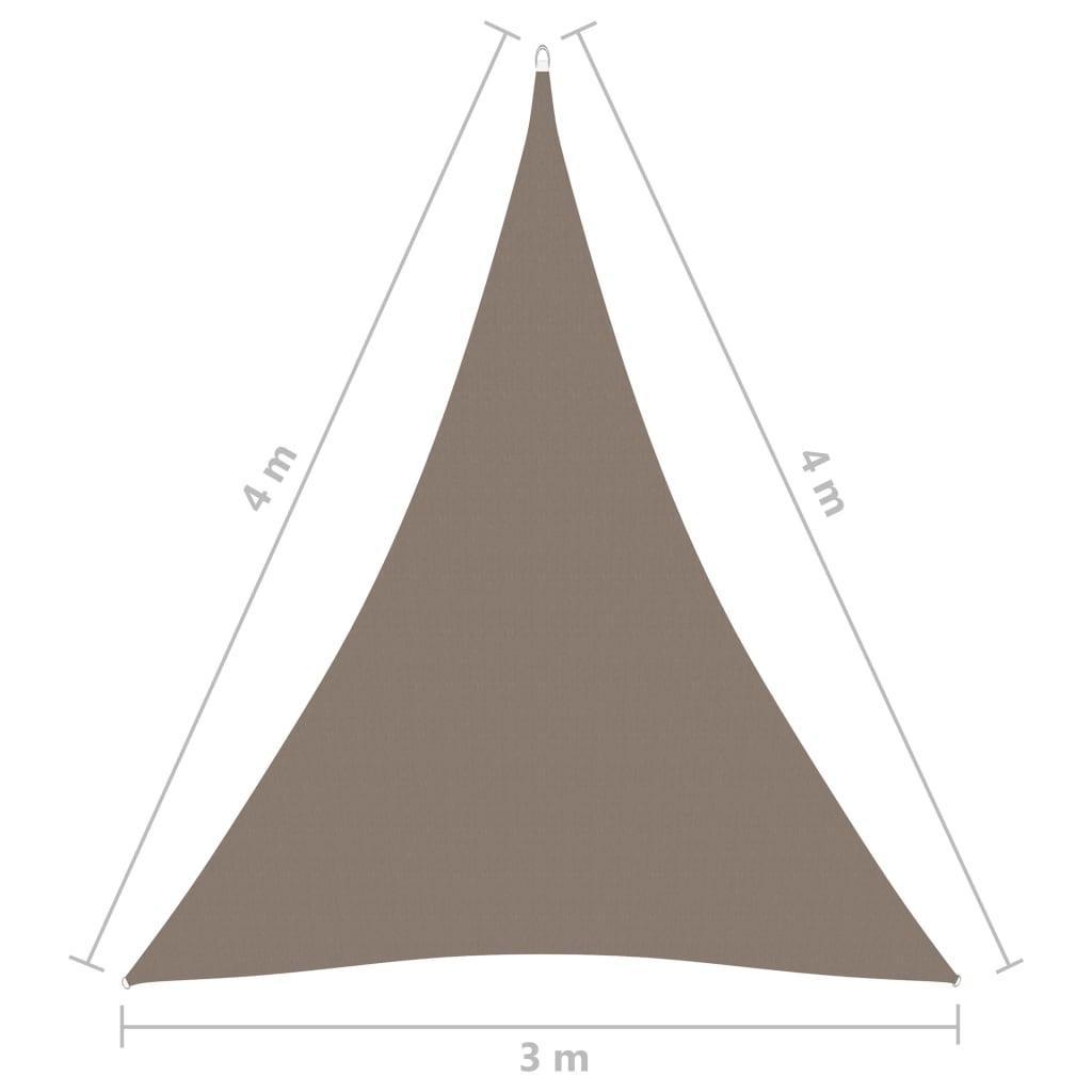 Sonnensegel Oxford-Gewebe Dreieckig 3x4x4 m Taupe