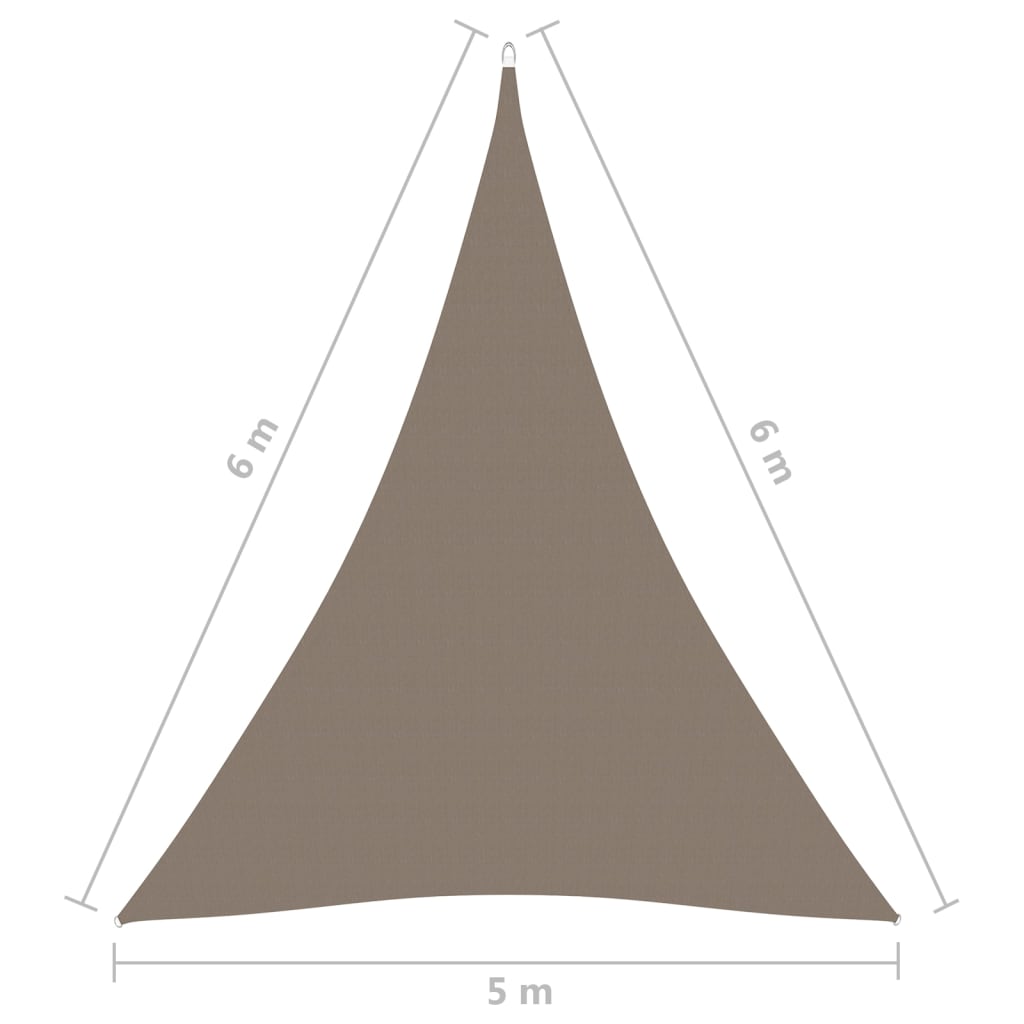 Sonnensegel Oxford-Gewebe Dreieckig 5x6x6 m Taupe