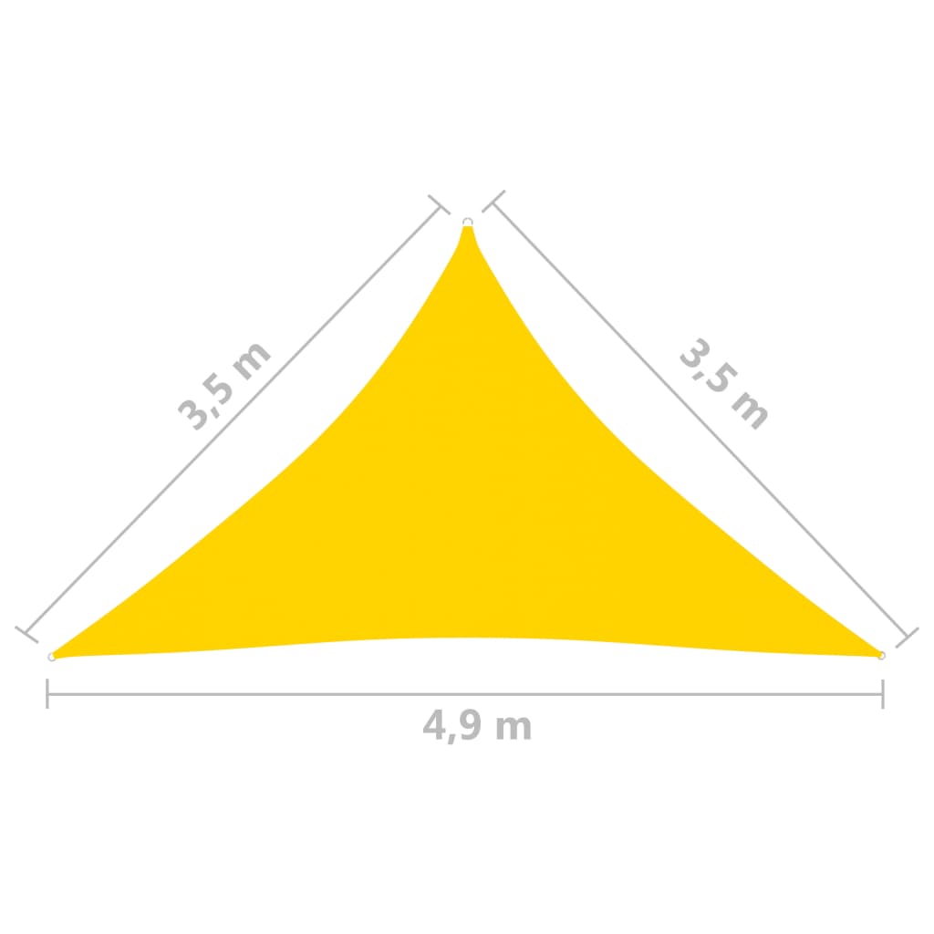 Sonnensegel Oxford-Gewebe Dreieckig 3,5x3,5x4,9 m Gelb