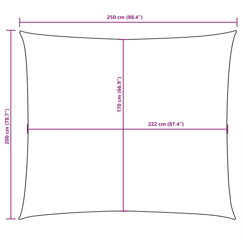 Sonnensegel Oxford-Gewebe Rechteckig 2x2,5 m Orange