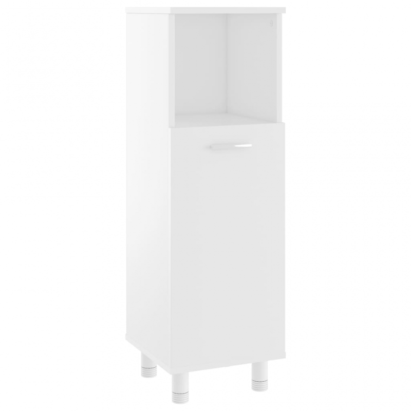 Badezimmerschrank Weiß 30x30x95 cm Holzwerkstoff