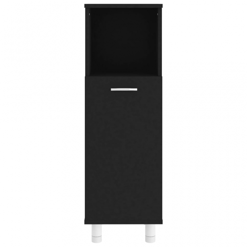 Badezimmerschrank Schwarz 30x30x95 cm Holzwerkstoff