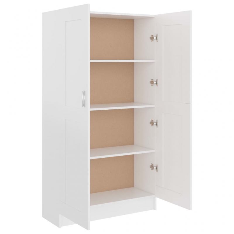Bücherschrank Weiß 82,5x30,5x150 cm Holzwerkstoff