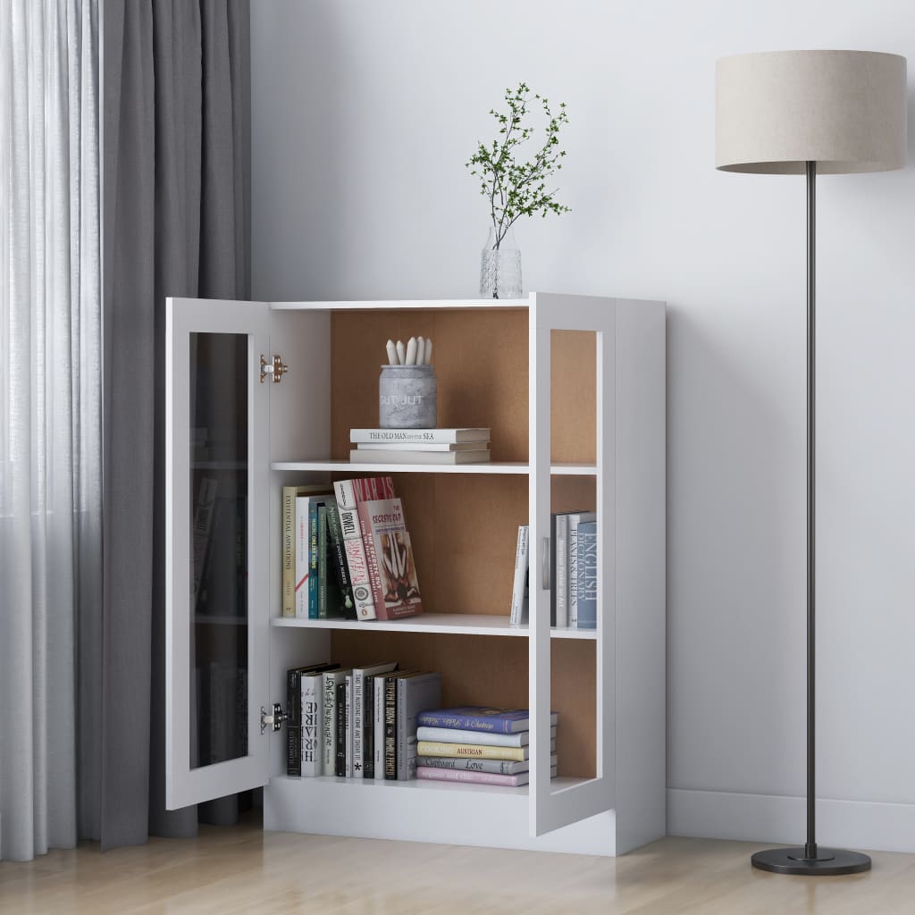 Vitrinenschrank Weiß 82,5x30,5x115 cm Holzwerkstoff