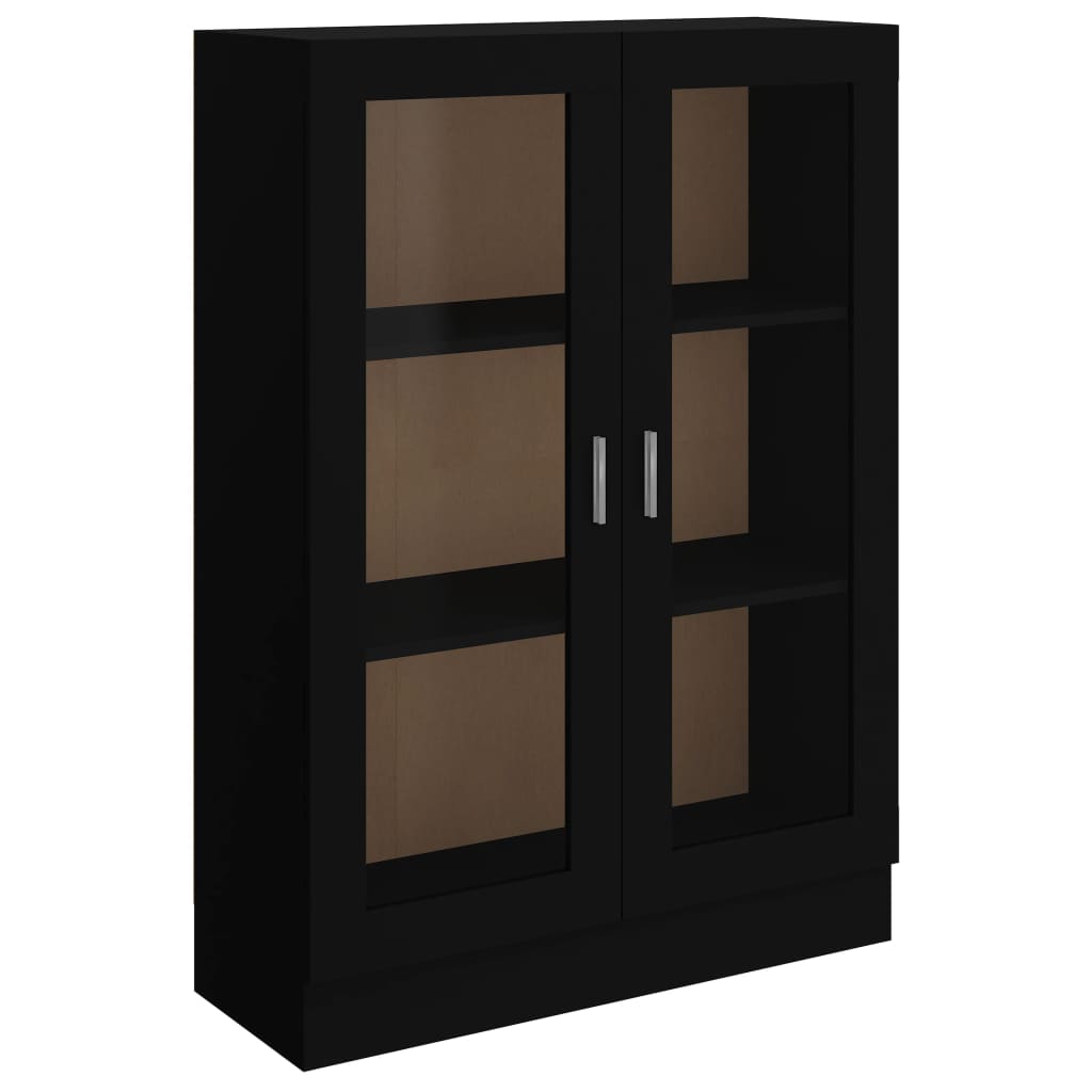 Vitrinenschrank Schwarz 82,5x30,5x115 cm Holzwerkstoff