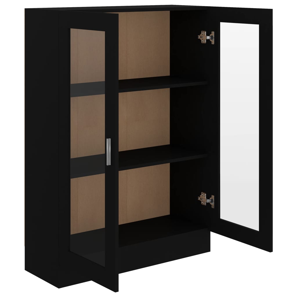Vitrinenschrank Schwarz 82,5x30,5x115 cm Holzwerkstoff