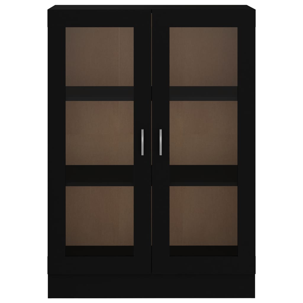 Vitrinenschrank Schwarz 82,5x30,5x115 cm Holzwerkstoff