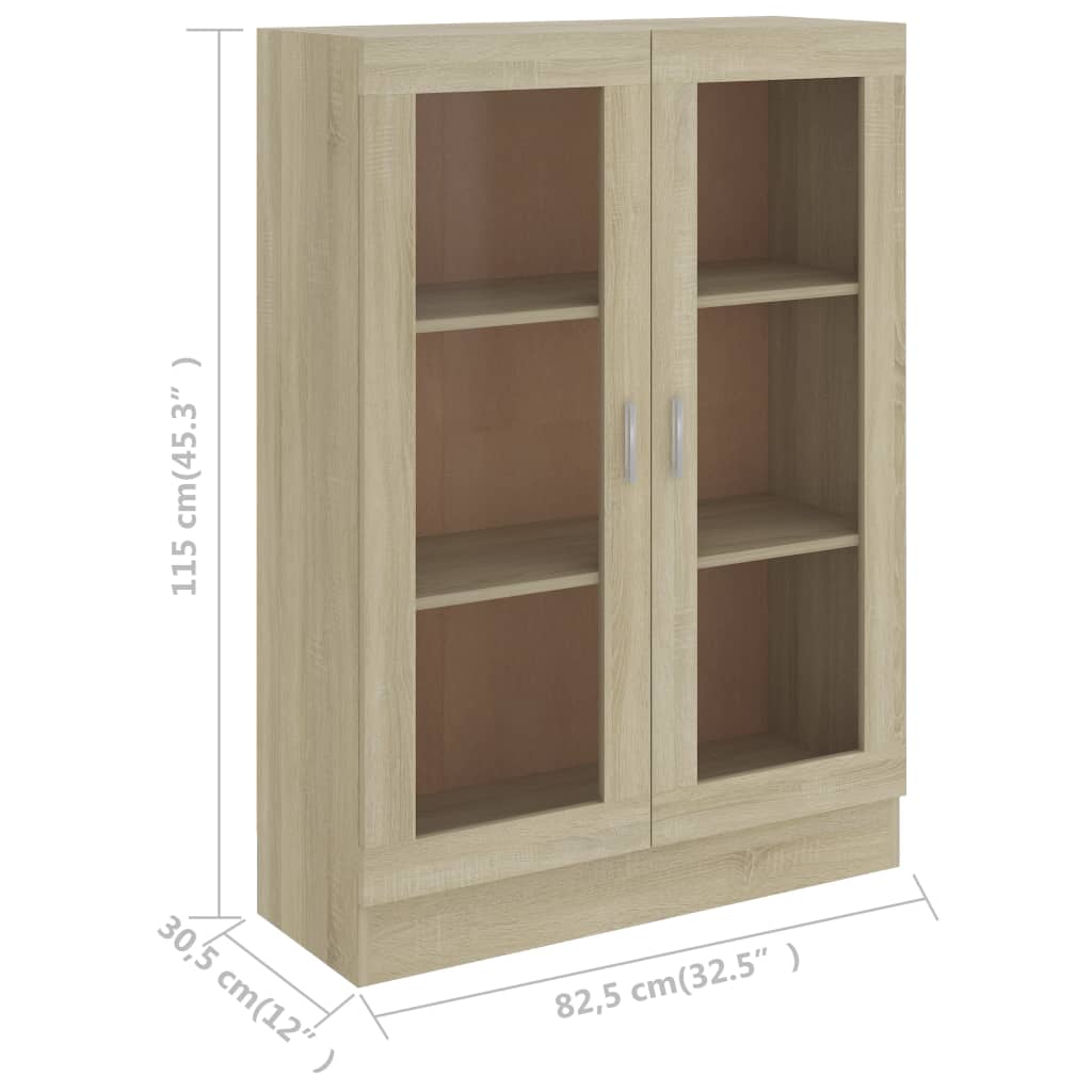 Vitrinenschrank Sonoma-Eiche 82,5x30,5x115 cm Holzwerkstoff