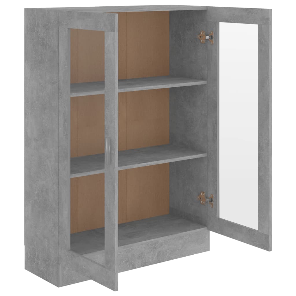 Vitrinenschrank Betongrau 82,5x30,5x115 cm Holzwerkstoff