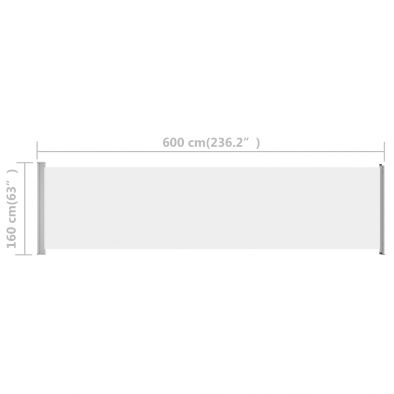 Seitenmarkise Ausziehbar 600x160 cm Creme