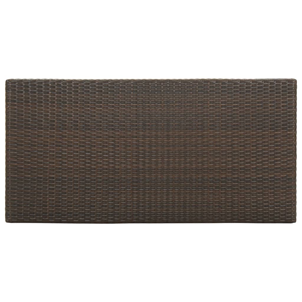 Bartisch mit Regal Braun 120x60x110 cm Poly Rattan