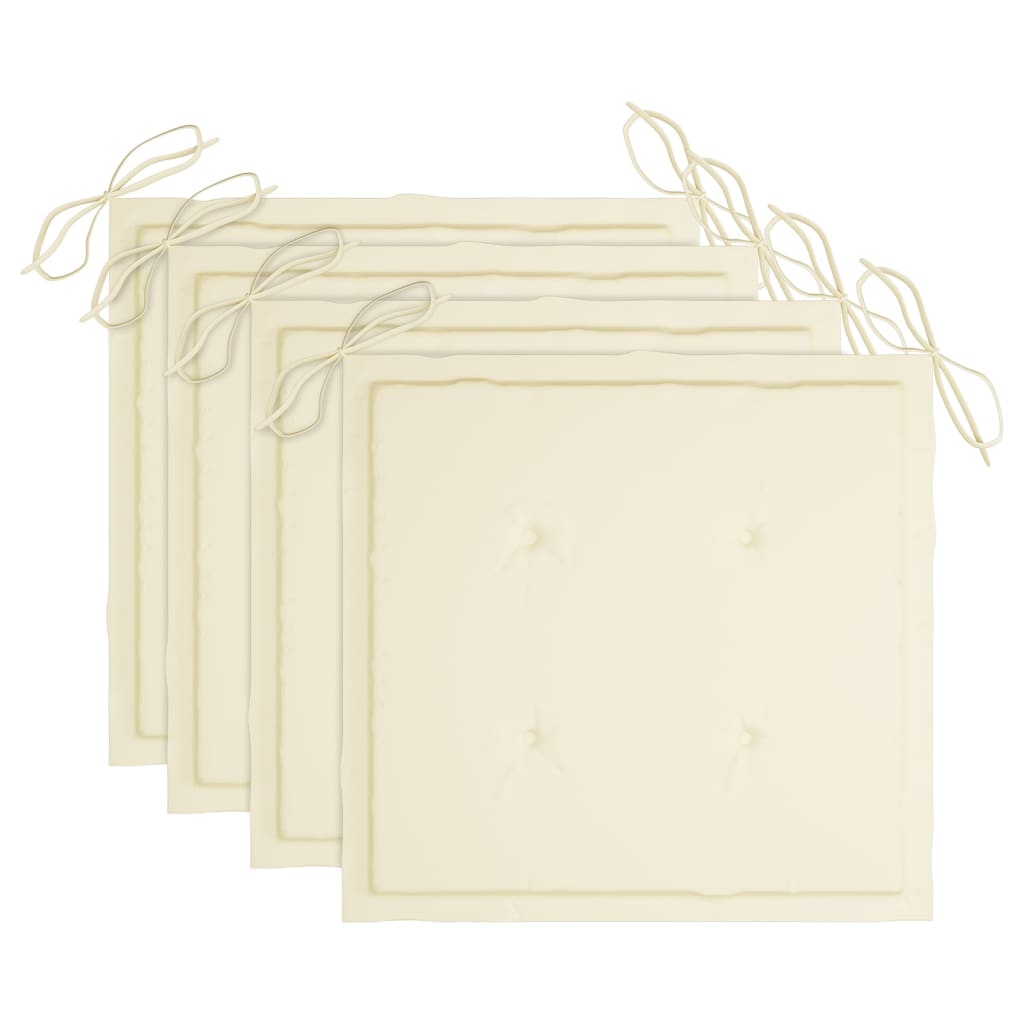Gartenstuhl-Kissen 4 Stk. Beige 50x50x4 cm Oxford-Gewebe