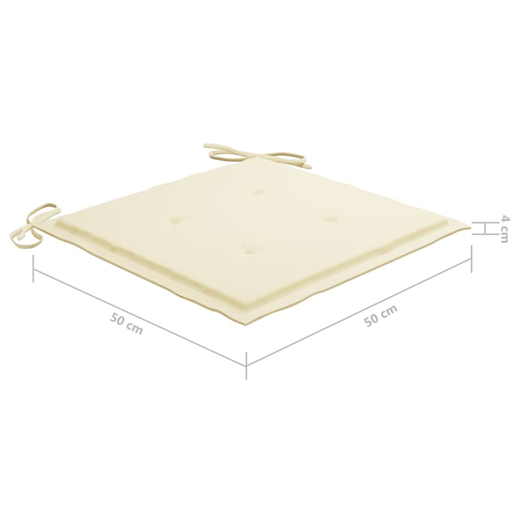 Gartenstuhl-Kissen 4 Stk. Beige 50x50x4 cm Oxford-Gewebe