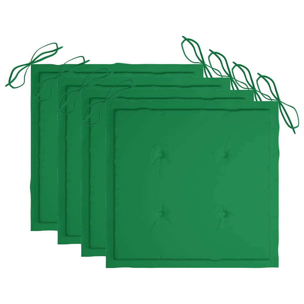 Gartenstuhl-Kissen 4 Stk. Grün 50x50x3 cm Oxford-Gewebe