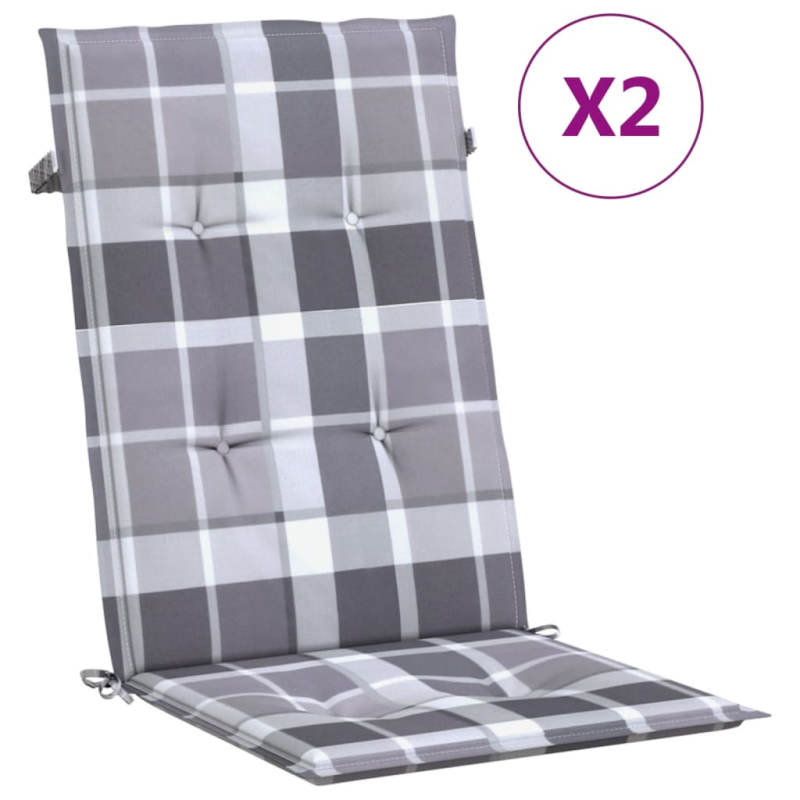 Gartenstuhlauflagen für Hochlehner 2 Stk. 120x50x3cm Stoff