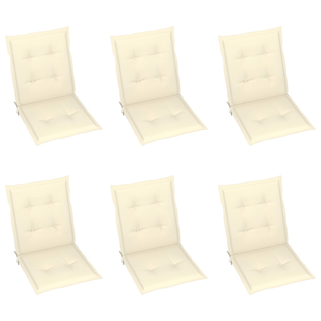 Gartenstuhlauflagen für Niedriglehner 6 Stk. Creme 100x50x3 cm
