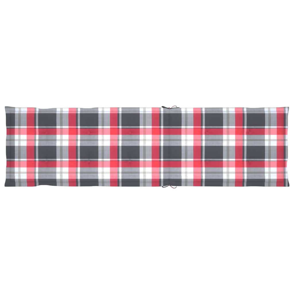 Liegestuhl-Auflage Rot Karomuster (75+105)x50x4 cm