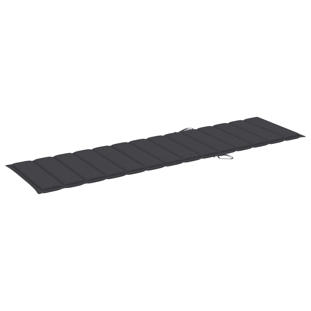 Sonnenliegen-Auflage Anthrazit 200x50x3 cm Oxford-Gewebe