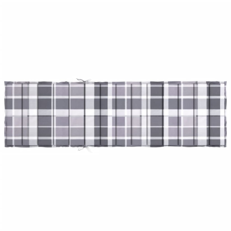 Sonnenliegen-Auflage Grau Karomuster 200x60x3 cm Oxford-Gewebe