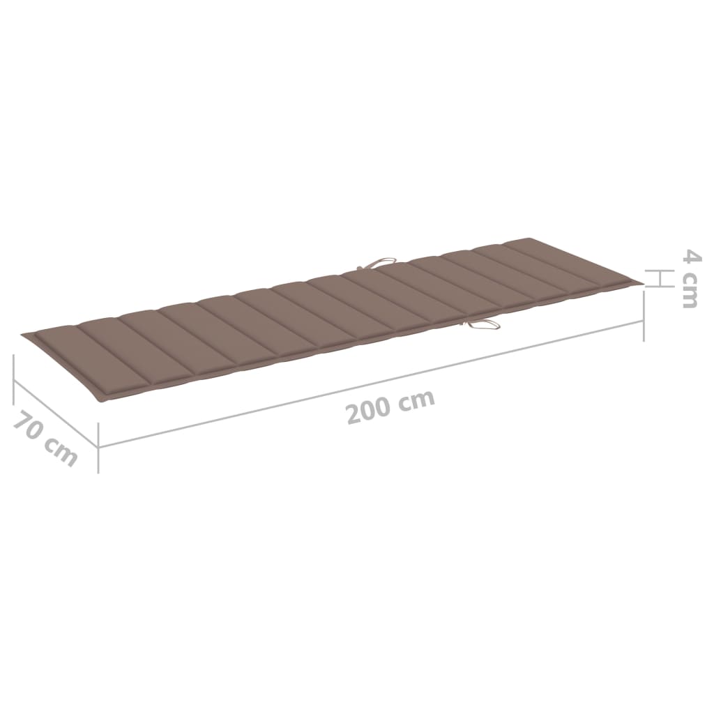 Sonnenliegen-Auflage Taupe 200x70x3 cm Oxford-Gewebe