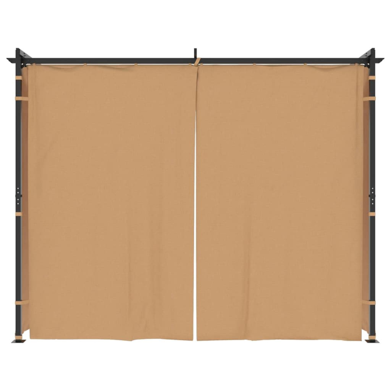 Pavillon mit Vorhängen 3x3 m Taupe Stahl