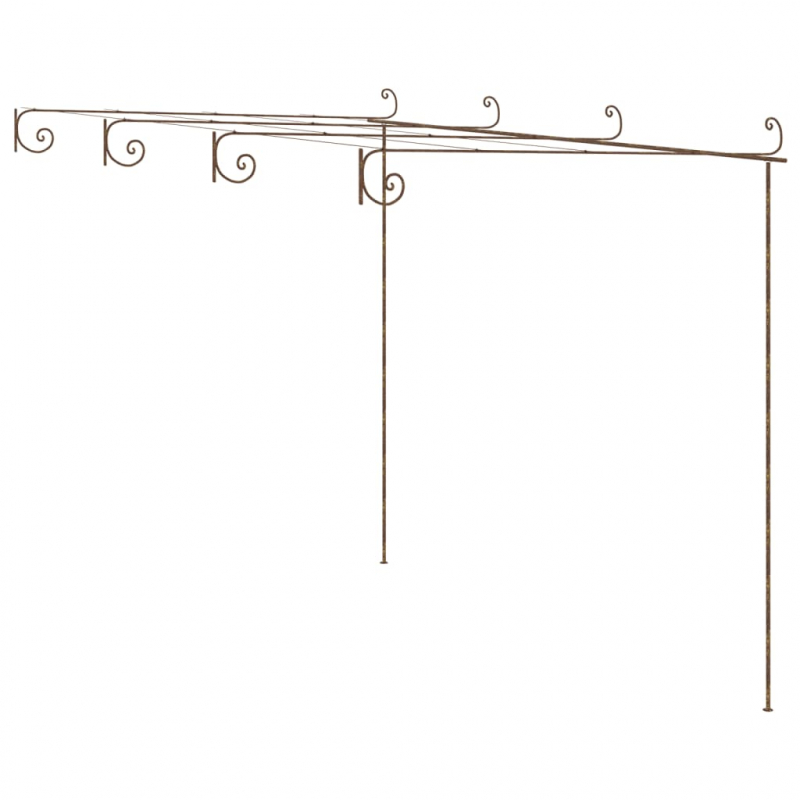 Garten-Pergola Antik-Braun 4x3x2,5 m Eisen