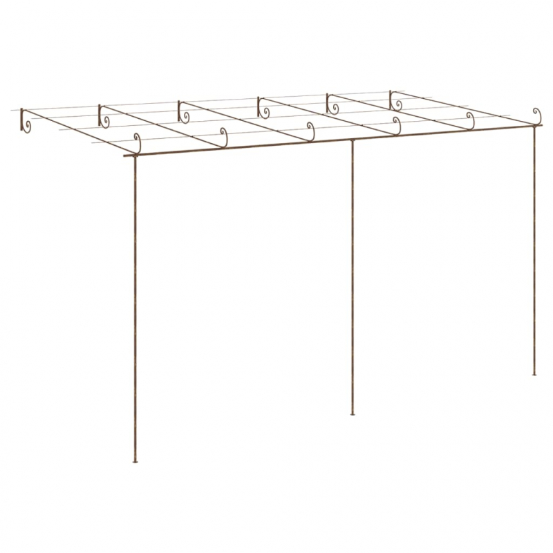 Garten-Pergola Antik-Braun 6x3x2,5 m Eisen