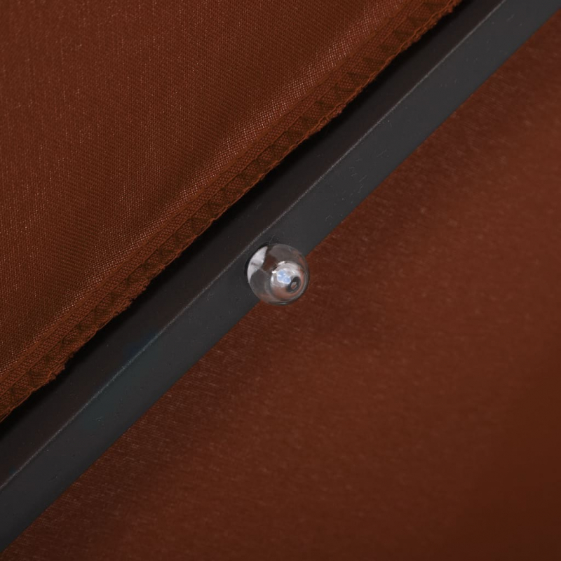 Ampelschirm mit LED-Beleuchtung und Stahl-Mast Terrakotta