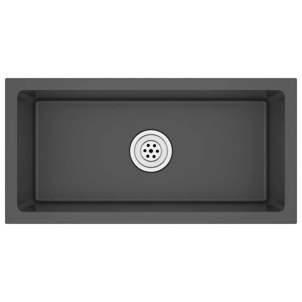 Handgemachte Einbauspüle Schwarz Edelstahl