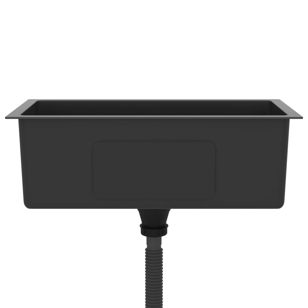 Handgemachte Einbauspüle Schwarz Edelstahl