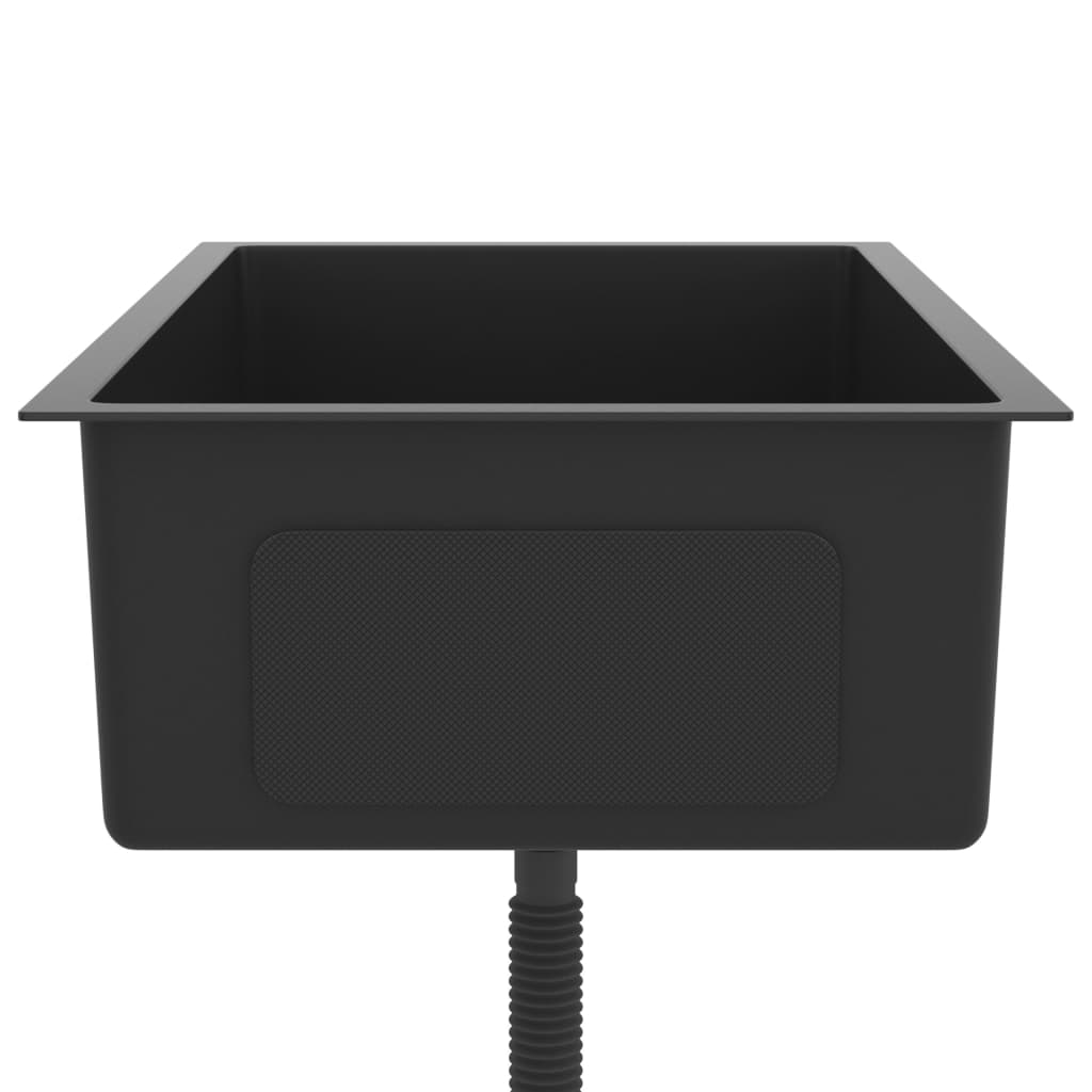 Handgemachte Einbauspüle Schwarz Edelstahl