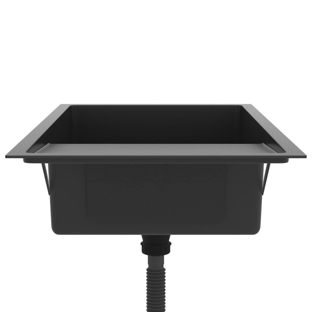 Handgemachte Einbauspüle Schwarz Edelstahl