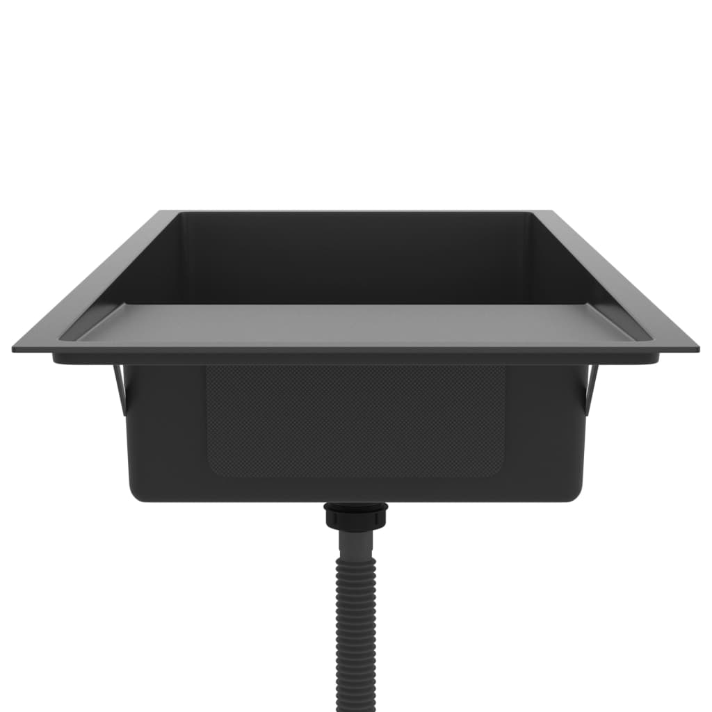 Handgemachte Einbauspüle Schwarz Edelstahl