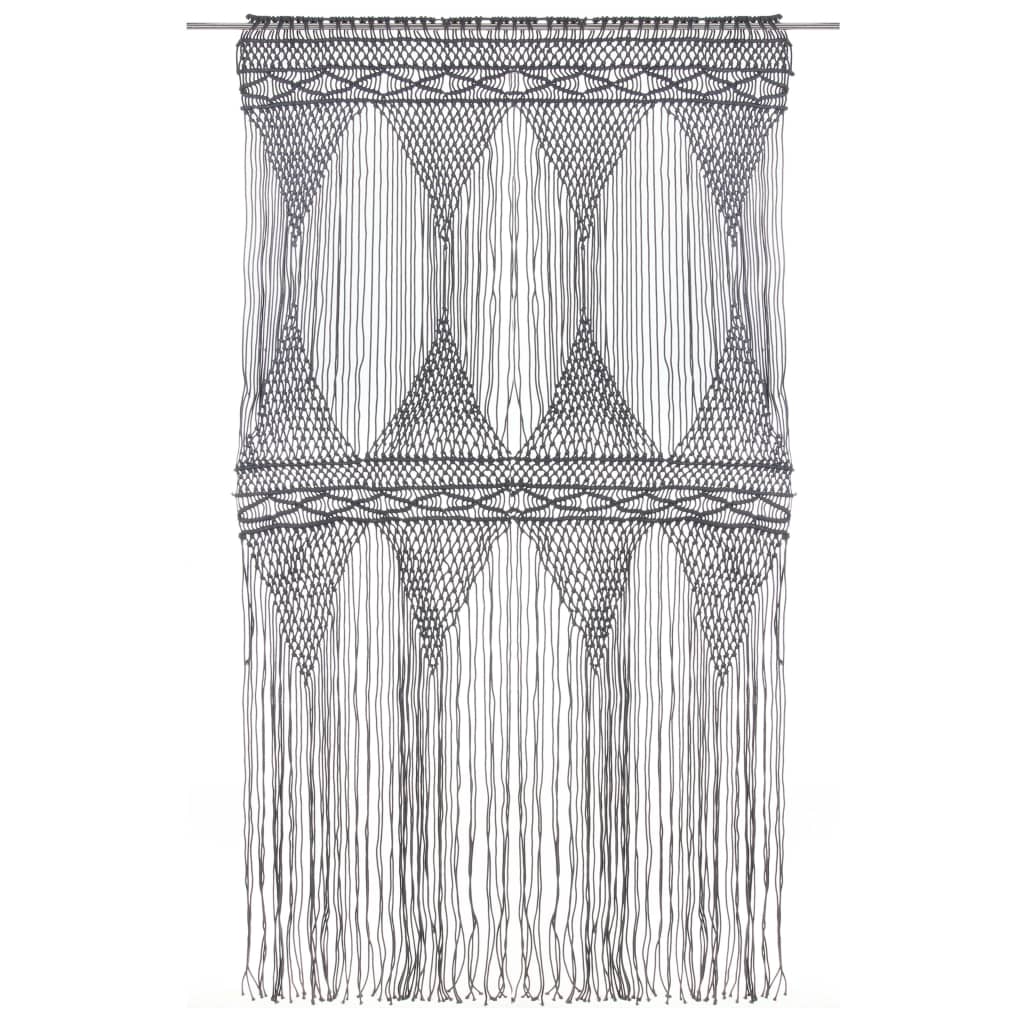 Makramee Vorhang Anthrazit 140x240 cm Baumwolle