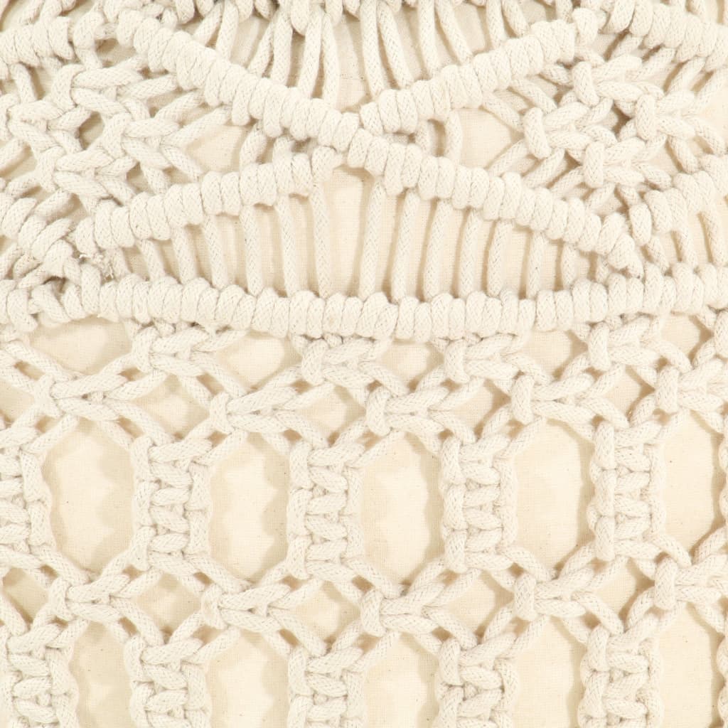 Makramee Sitzpuff Handgefertigt 45x30 cm Baumwolle