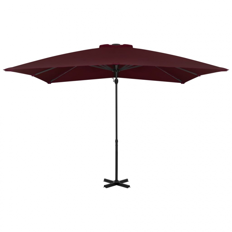 Ampelschirm mit Aluminium-Mast 250x250 cm Bordeauxrot
