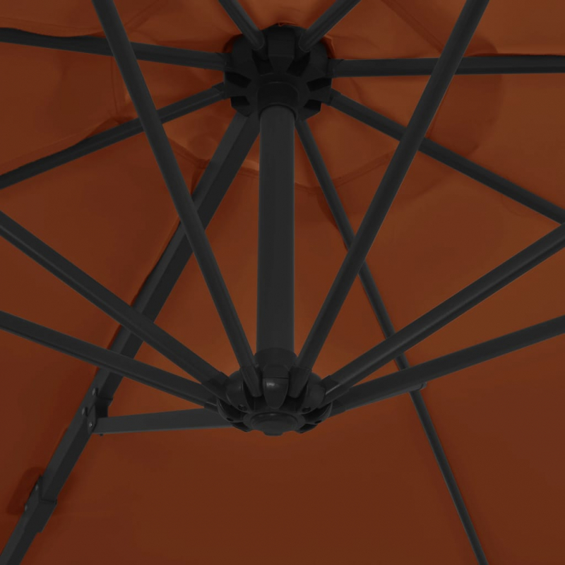 Ampelschirm mit Stahl-Mast 300 cm Terrakotta