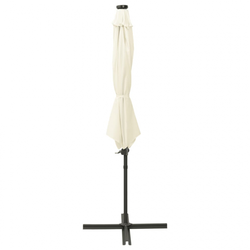 Ampelschirm mit LED-Beleuchtung 300 cm Sandweiß