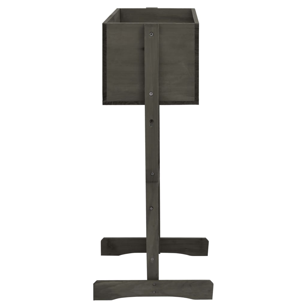 Garten-Spalier mit Blumenkasten Grau 45x30x74 cm Tannenholz