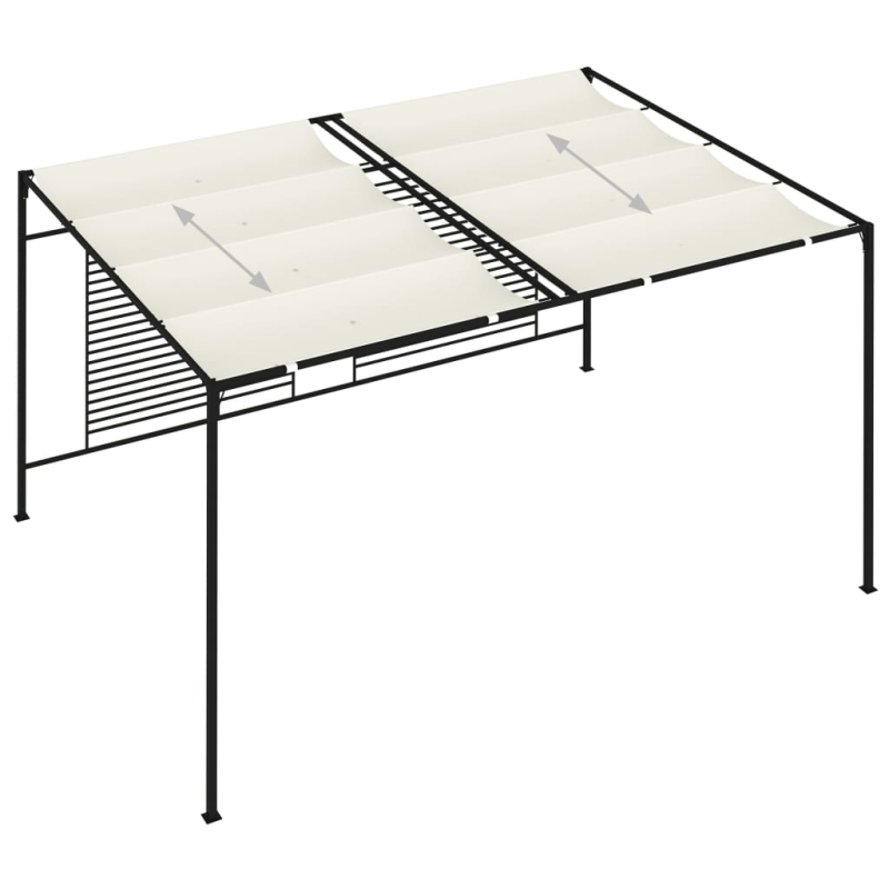 Pavillon mit Ausziehbarem Dach 3x4x2,3 m Cremeweiß 180 g/m²