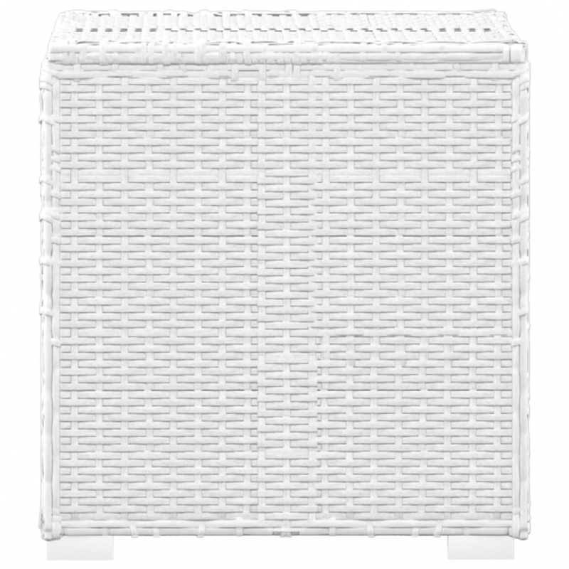 3-tlg. Garten-Sonnenliegen mit Teetisch Poly Rattan Weiß