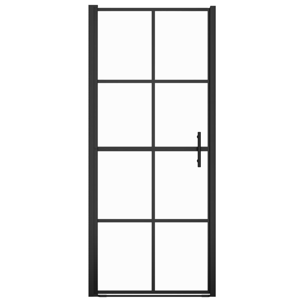 Duschtür Hartglas 81x195 cm Schwarz