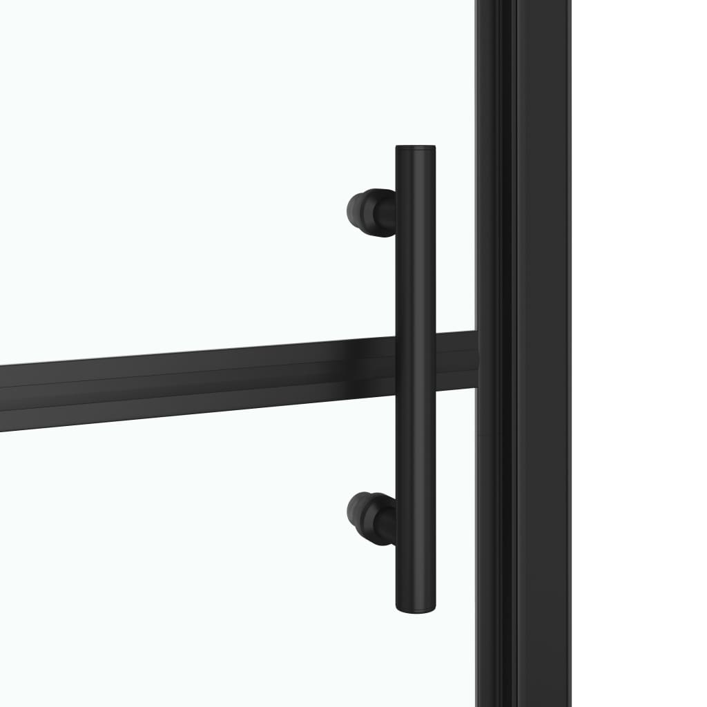 Duschtür Hartglas 81x195 cm Schwarz