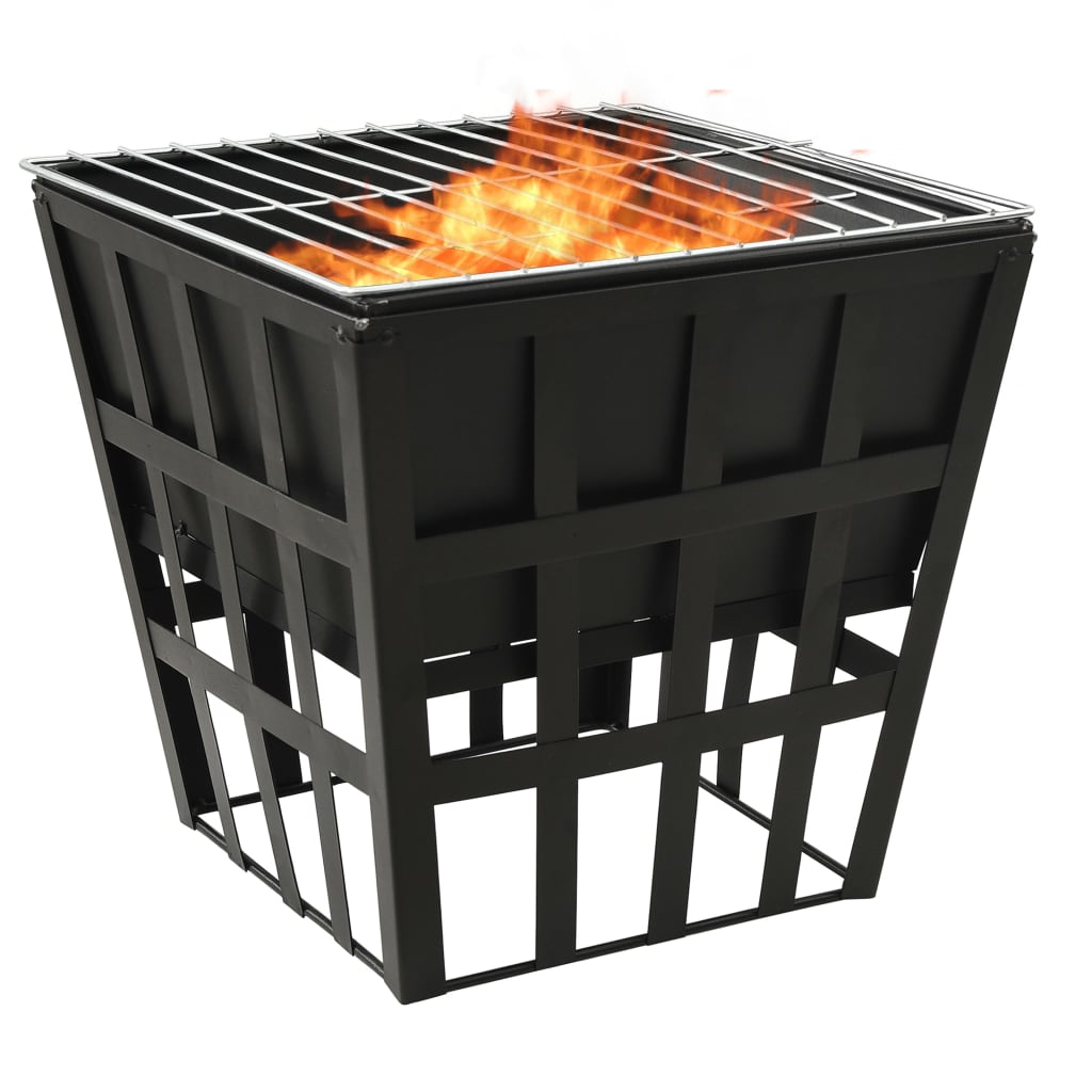 2-in-1 Feuerstelle und Grill 34x34x48 cm Stahl