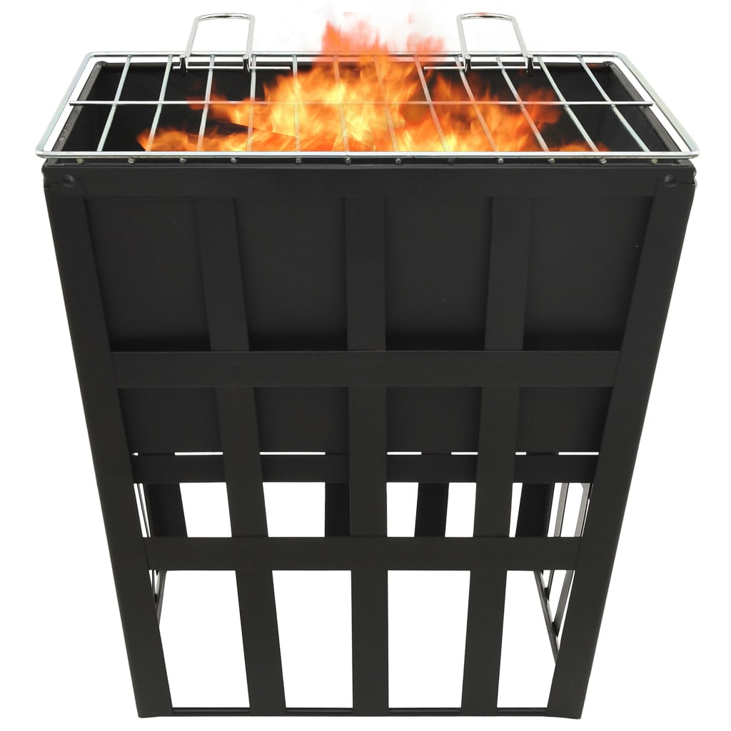 2-in-1 Feuerstelle und Grill 34x34x48 cm Stahl