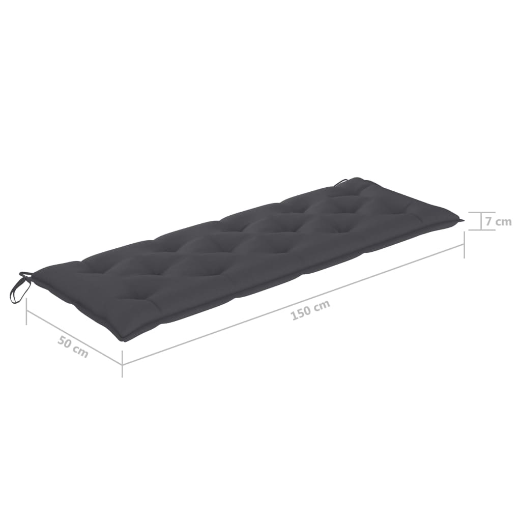 Gartenbank-Auflage Anthrazit 150x50x7 cm Oxford-Gewebe