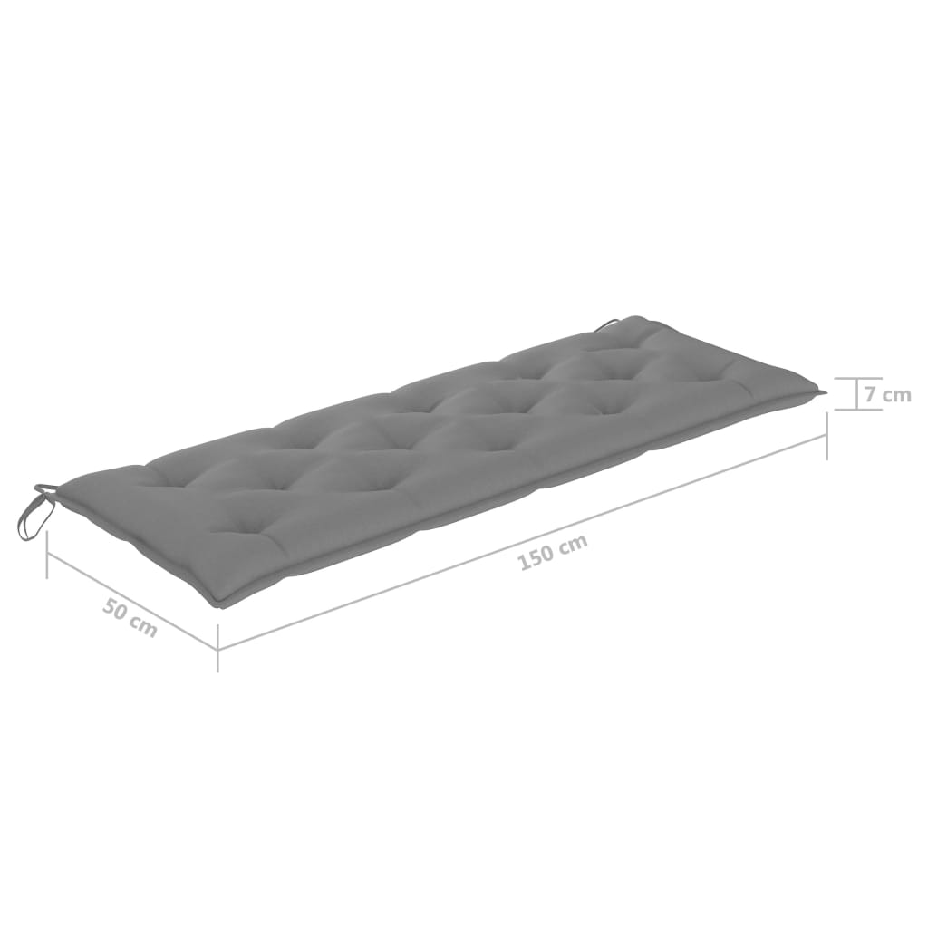 Gartenbank-Auflage Grau 150x50x7 cm Oxford-Gewebe
