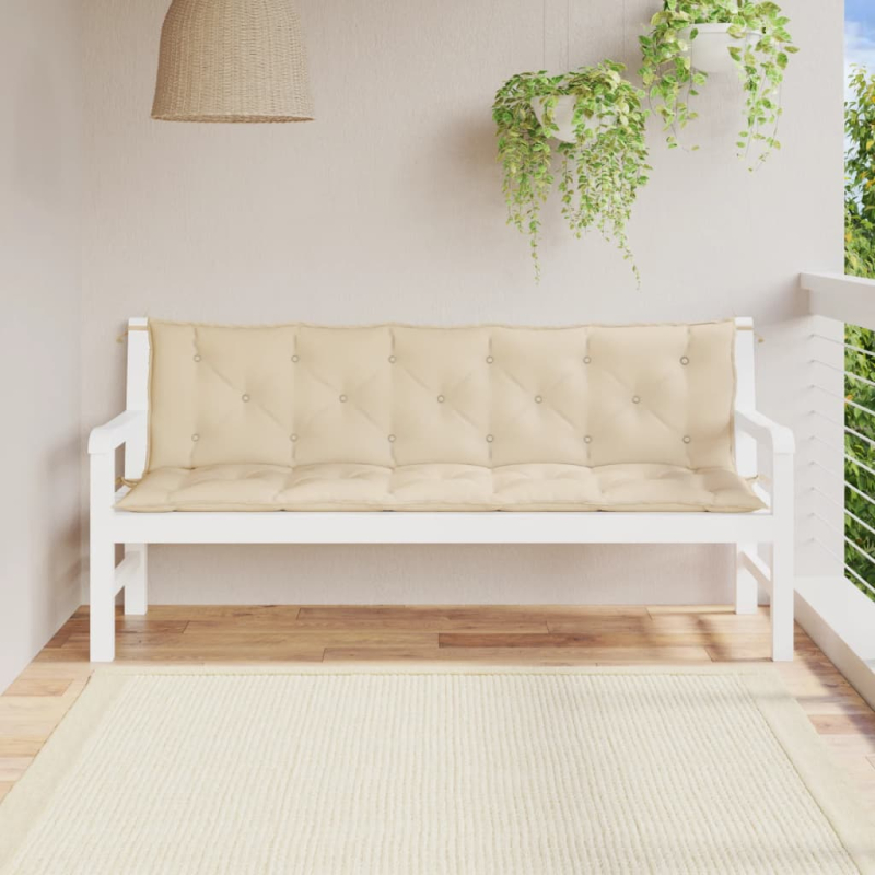 Gartenbank-Auflage Beige 180x(50+50)x7 cm Oxford-Gewebe