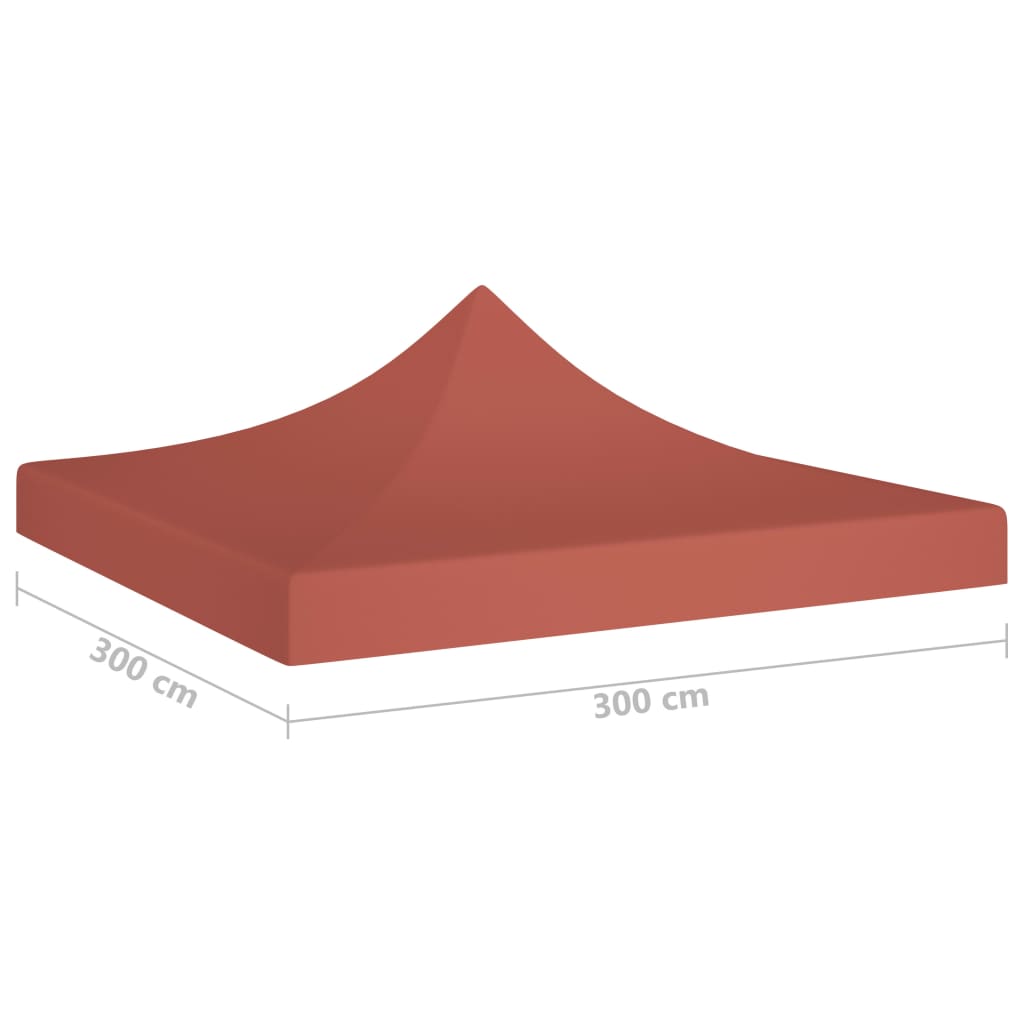 Partyzelt-Dach 3x3 m Terrakotta-Rot 270 g/m²