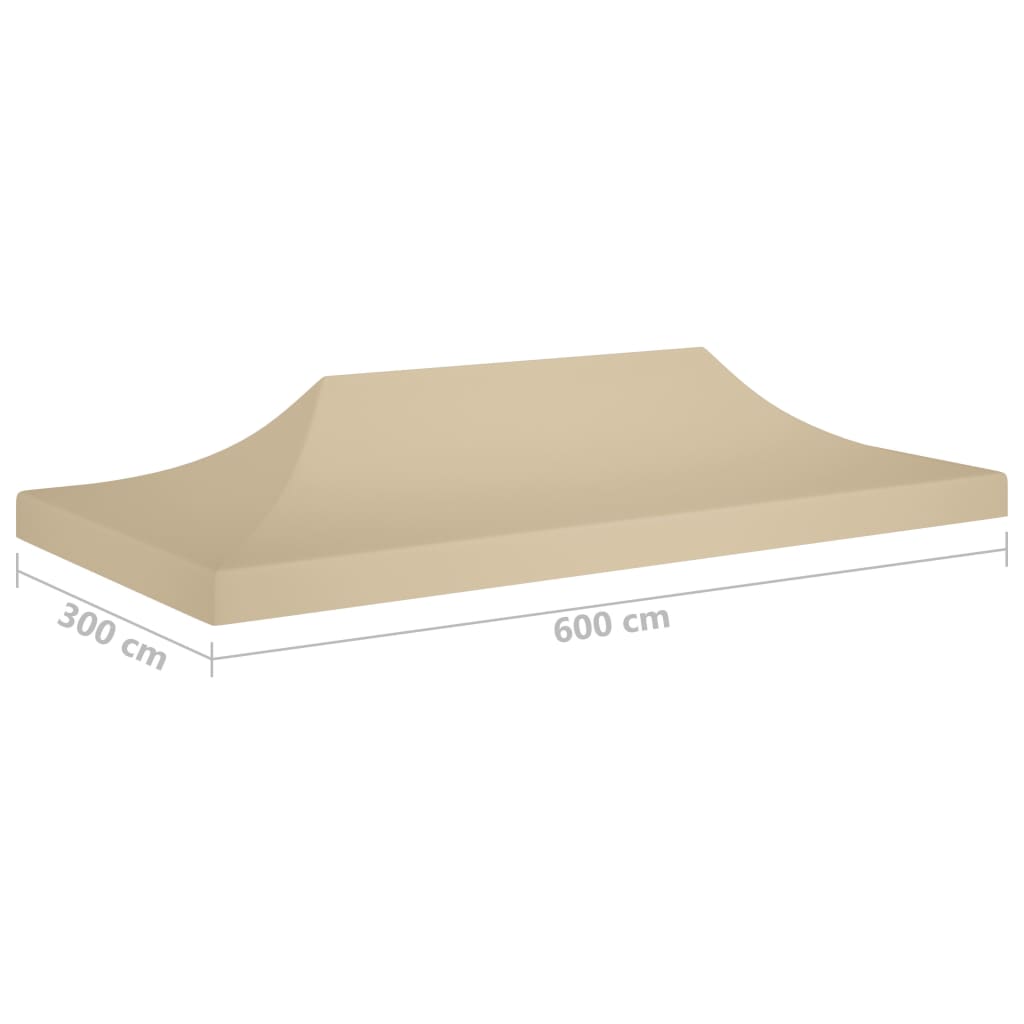 Partyzelt-Dach 6x3 m Beige 270 g/m²